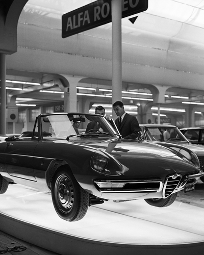 The (then) new Alfa Romeo Spider 1600 at 36th International Geneva Motor Show, 1966