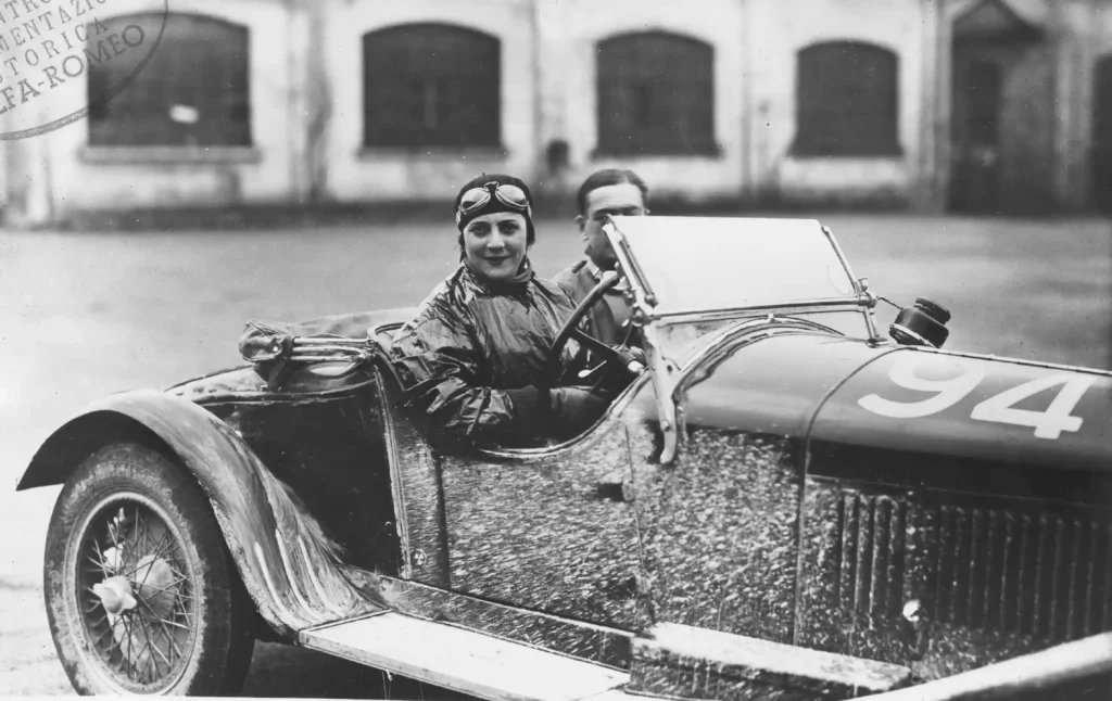 Maria Antonietta d’Avanzo in an Alfa Romeo 6C 1750 Super Sport
