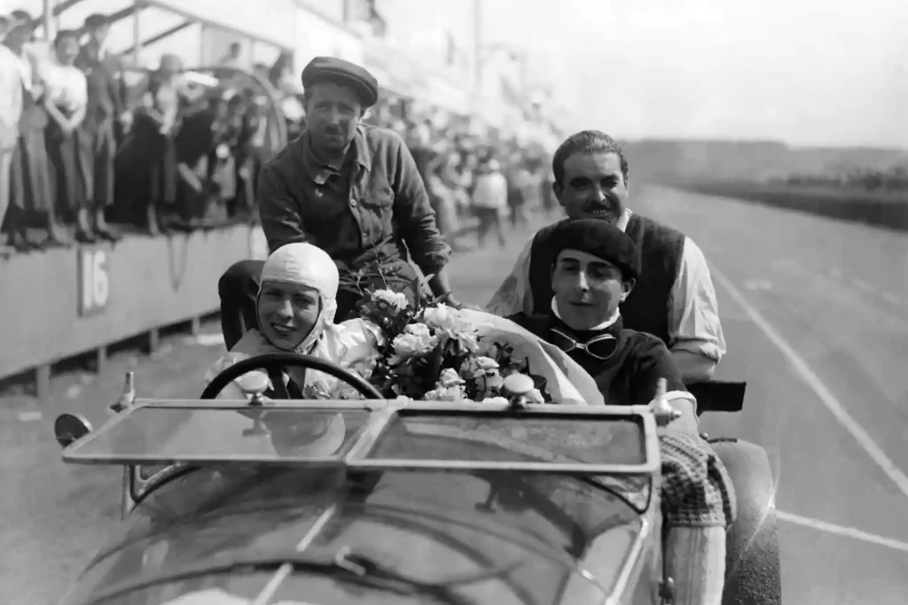 Odette Siko in an Alfa Romeo 6C 1750 at Le Mans, 1932