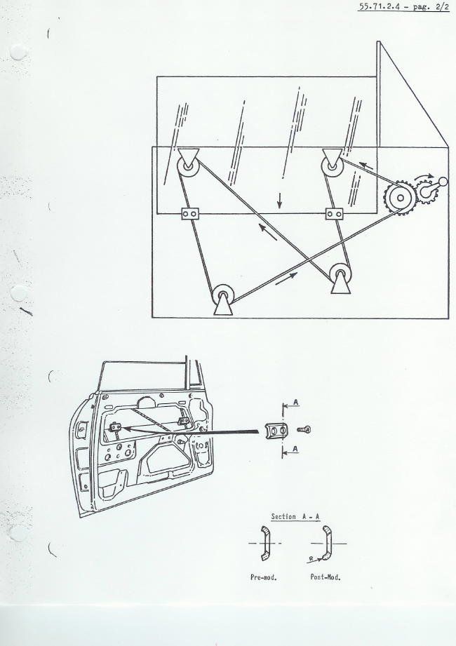 Alfa Romeo Spider window cable assembly